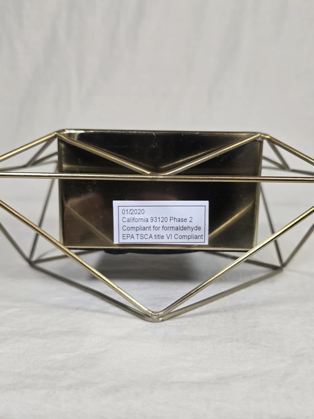 49 Bond Street London Table Clock Gold Geometric Wire Roman Numeral Quartz Works